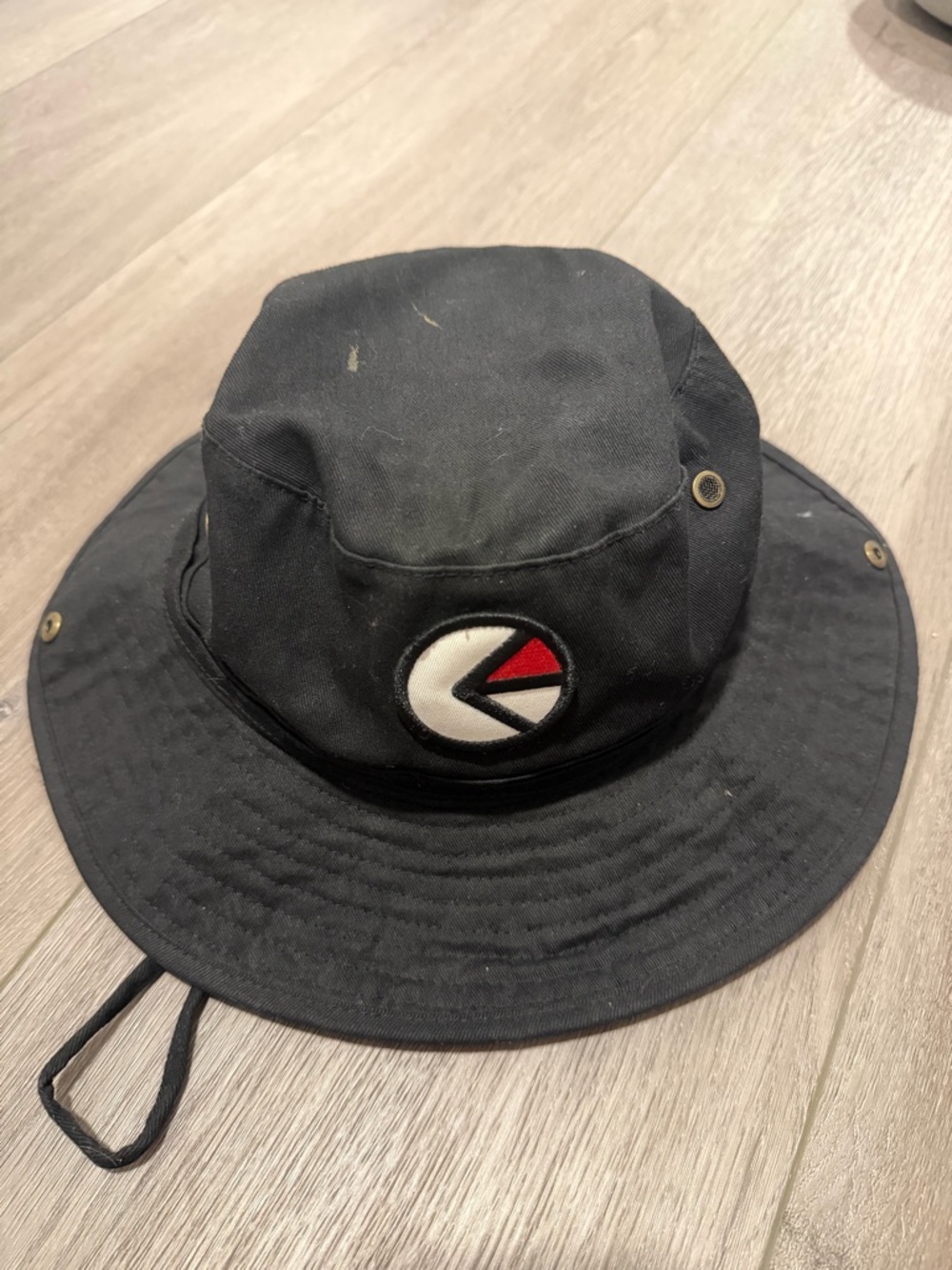 Ethika Black Bucket Hat with Red & White Logo Patch